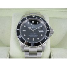 Gents Rolex Oyster Perpetual Submariner Watch 16610 In Box Men Black Dial Bezel