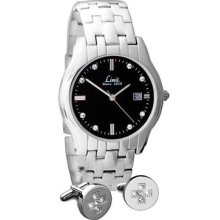 Genuine Limit Mens Steel Case Black Face Watch And Cufflink Set - Uk Freepost.