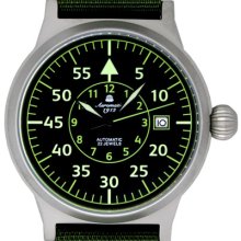 German Military Automatic Obersver Watch Date Aeromatic 1912 A1354