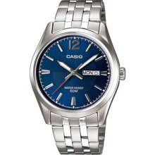 Geunine Casio Watch Date Day Display Stainless Steel 50m Water Mtp-1335d-2a
