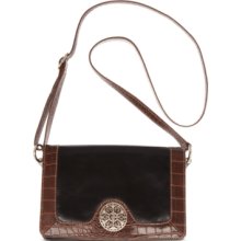 Giani Bernini Handbag, Glazed Leather Flap Crossbody