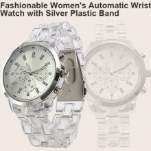 Girl/women's Analog Quartz Wrist Watch Transparent Band Nice Round Scale