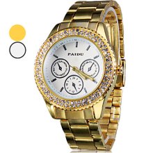 Gold Men's Steel Analog Quartz Wrist Watch