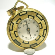Gold Mid Century Modern Endura Swiss Made Womens Pocket Watch - Working