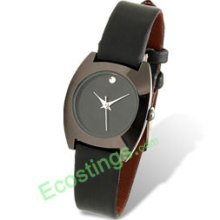 Good Cool Dial Leather Band Ladies' Quartz Watch