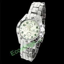 Good Men's Dial Night-vision Hands Metal Band Quartz Watch