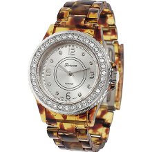 Gp By Brinley Co. Women's Rhinestone-accented Tortoise Link Watch