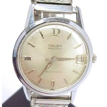 Gruen Precision Vintage Men's Manual Wristwatch; 17jewels With Date Window