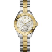 Guess Collection Gc Sport Xl Lady Watch Ss Gold 2 Tone Bracelet A70002l1