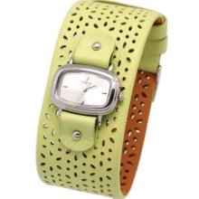 Guess Green Preforat Leather Strap Ladies Watch 65198l4
