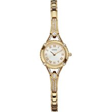 Guess Ladies Gold Tone Crystal Bracelet Watch U0135l2
