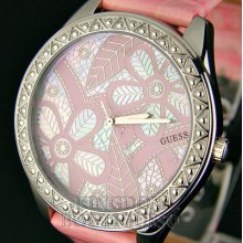 Guess Swarovski Ladies Watch Flower U10039l1 Pink