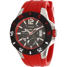Guess U0034G1 Red Masculine Sport Red Silicone Men's Watch