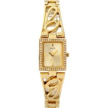 Guess Women's W11536l1 Gold Stainless-steel Quartz Watch With Gold Dial