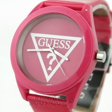 Guess Womens Watch Lipgloss Logo Pink Leather Wresistant W65014l3 Montre