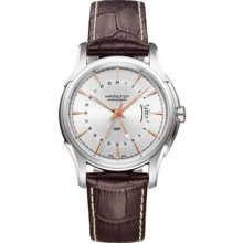 Hamilton H32585557 Watch Jazzmaster Traveler Mens - Silver Dial Polished Steel Self Winding Automatic Movement