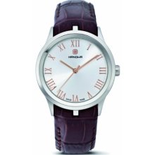 Hanowa Timeless Women's Quartz Watch With Silver Dial Analogue Display And Brown Leather Strap 16-6000.04.001.20