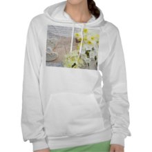 hearts, spring flowers on old postcard hoodie hearts, spring flowers on old postcard hoodie
