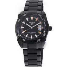 Hector H France Men's 'Fashion' Black Stainless Steel Watch 66702 ...