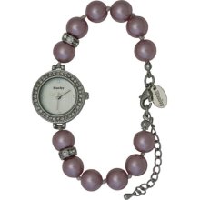 Henley Ladies Pearl And Diamante Bead Bracelet Women's Quartz Watch With White Dial Analogue Display And Silver Stainless Steel Plated Bracelet H07187.5