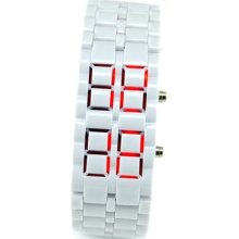 Hot White Digital Red Led Lava Watch Men's Womens Kids Plastic Bracelet Style