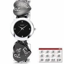 Hot Yaqin Fashion Lady Alloy Heart Bracelet Crystal Analog Dress Quartz Watch
