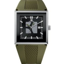 Hugo Boss Orange Men's Square Case Green Band Analog Watch 1512704