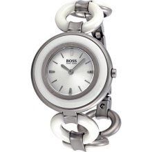 Hugo Boss Silver Dial Stainless Steel And Acrylic Ladies Watch Hb1502093