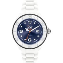 Ice-Watch Unisex Ice-White Analog Plastic Watch - White Rubber Strap - Blue Dial - SI.WB.S.S.11