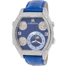 Iceman World Time Moon Stainless Steel Diamond Mens Watch