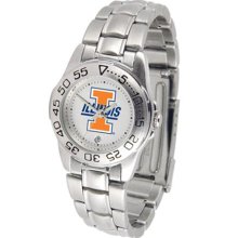 Illinois Fighting Illini Womens Steel Sports Watch