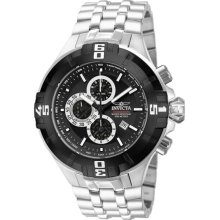 Invicta Men's Chronograph Stainless Steel Case and Bracelet Black Dial Black Tone Bezel 12364