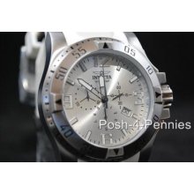 Invicta Mens Excursion Quartz Chronograph Silver White Rubber Strap Watch 1416