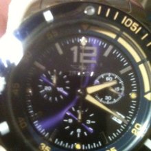 Invicta Mens Ii Collection Swiss Chronograph Blue Dial Stainless Steel Watch