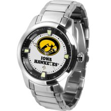 Iowa Hawkeyes Logo- Mens Titan Steel Watch