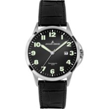 Jacques Lemans Sydney 1-1541A Men's Black Leather Strap Watch