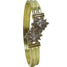 Jewelry-White and Golden CZ Diamond Studded Bracelet Jewelry-White and Golden CZ Diamond Studded Bracelet