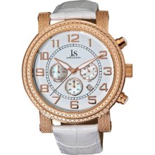 Joshua & Sons Watches Men's White Dial White Leather White Leather/Whi