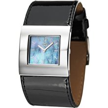 Joy Women's 'Cuadrods' Stainless Steel Leather Strap Watch