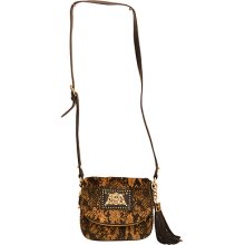 Juicy Couture Wild Things Printed Snakeskin Crossbody Handbag Bag Black/brown