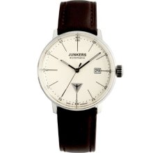 Junkers Men's Automatic Watch With Beige Dial Analogue Display And Brown Leather Strap 60505