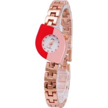JW 3163 Elegant Water-proof Leave-shaped Dial Metal Quartz Movt Brace