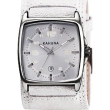Kahuna Mens White Leather Cuff Strap Watch/official Stockist/brand (rrpÂ£40)