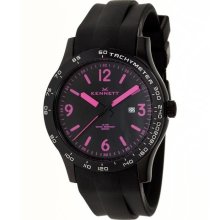 Kennett Unisex Altitude Stainless Watch - Black Rubber Strap - Black Dial - KNTALTP
