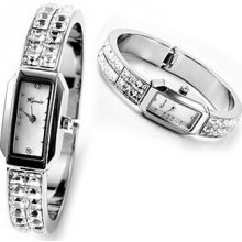 Kimio K275L Sparkling Crystal Bracelet Ladies' Square Watch
