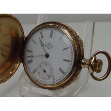 Ladies Antique Solid 14k Yellow Gold Elgin PocketWatch