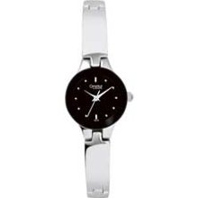 Ladies' Caravelle by Bulova Stainless Steel Bangle Watch with Black
