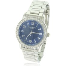 Ladies' Charles Hubert Stainless Steel Blue Dial Watch