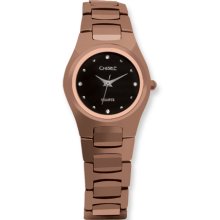 Ladies Chisel Tungsten Rose Gold-Plated/black Dial Watch