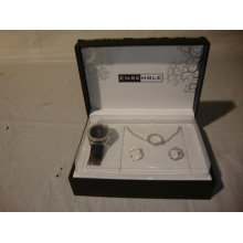 Ladies Dress Watch Gift Set - Quartz Watch , Necklace & Earrings